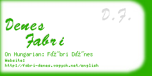 denes fabri business card